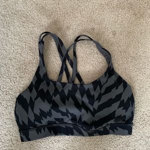 Lululemon Energy Bra size 6 Voltage Graphite Grey Black